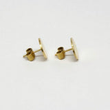 GOLD OVAL POST EARRINGS