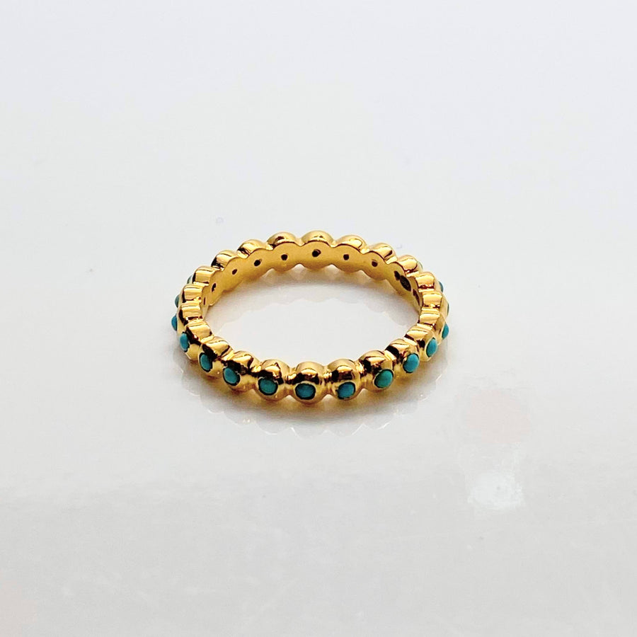 ROUND TURQUOISE 14KT GOLD RING SONIA TONKIN