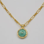 TURQUOISE DIAMOND EMERALD SIGNATURE GOLD NECKLACE SONIA TONKIN