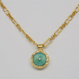 TURQUOISE DIAMOND EMERALD SIGNATURE GOLD NECKLACE SONIA TONKIN