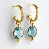PAVE DIAMOND HOOPS GEMSTONES EARRINGS