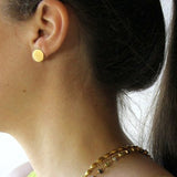 GOLD OVAL POST EARRINGS