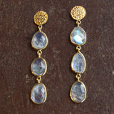 POLKI CUT MOONSTONES STUD EARRINGS