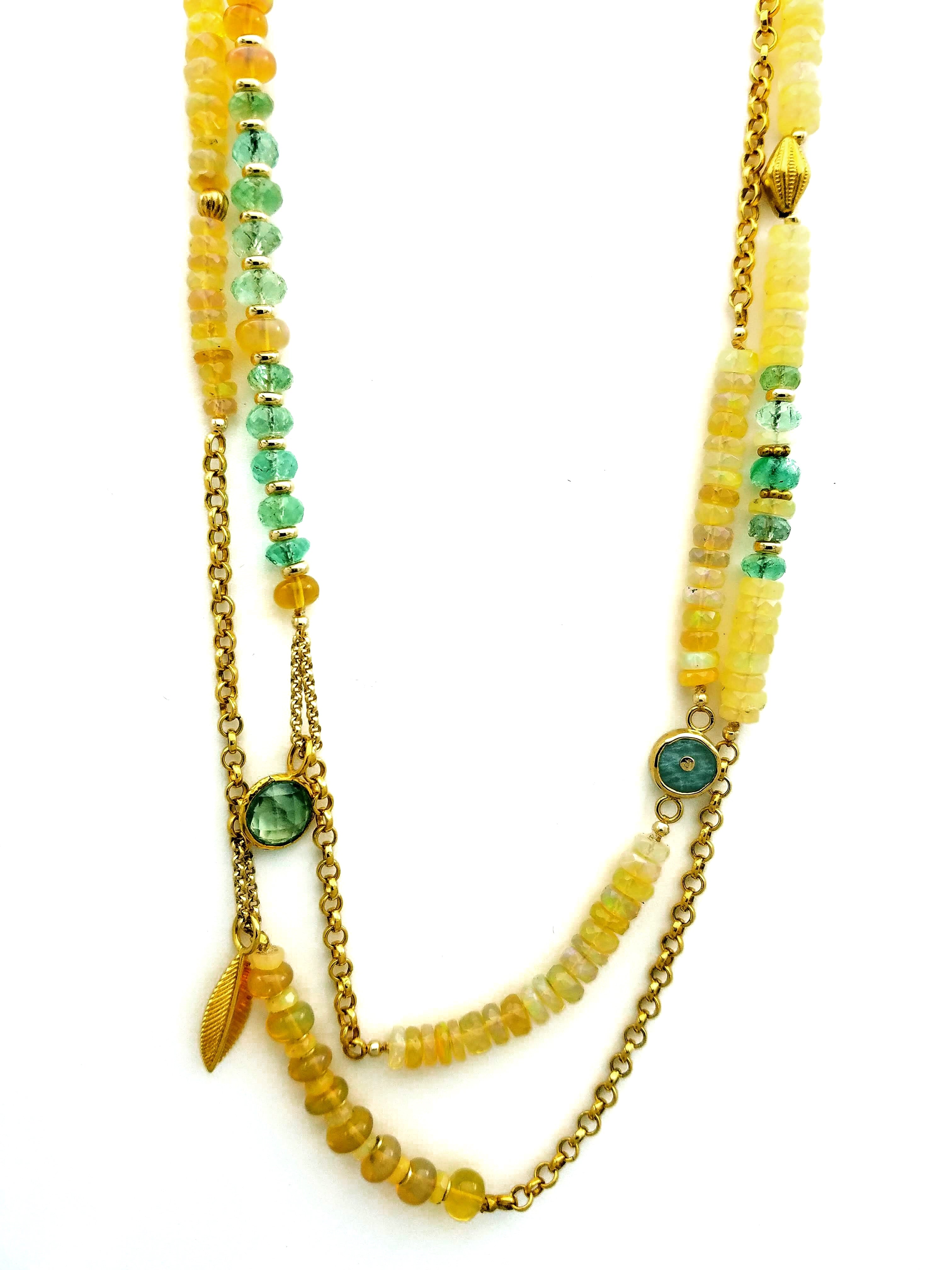 OPAL EMERALD LONG NECKLACE SONIA TONKIN