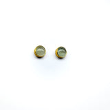 AQUAMARINE GOLD POST EARRINGS SONIA TONKIN