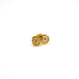 MOONSTONE SUN GOLD POST EARRINGS