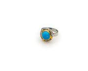 TURQUOISE GOLD DOTS RING SONIA TONKIN