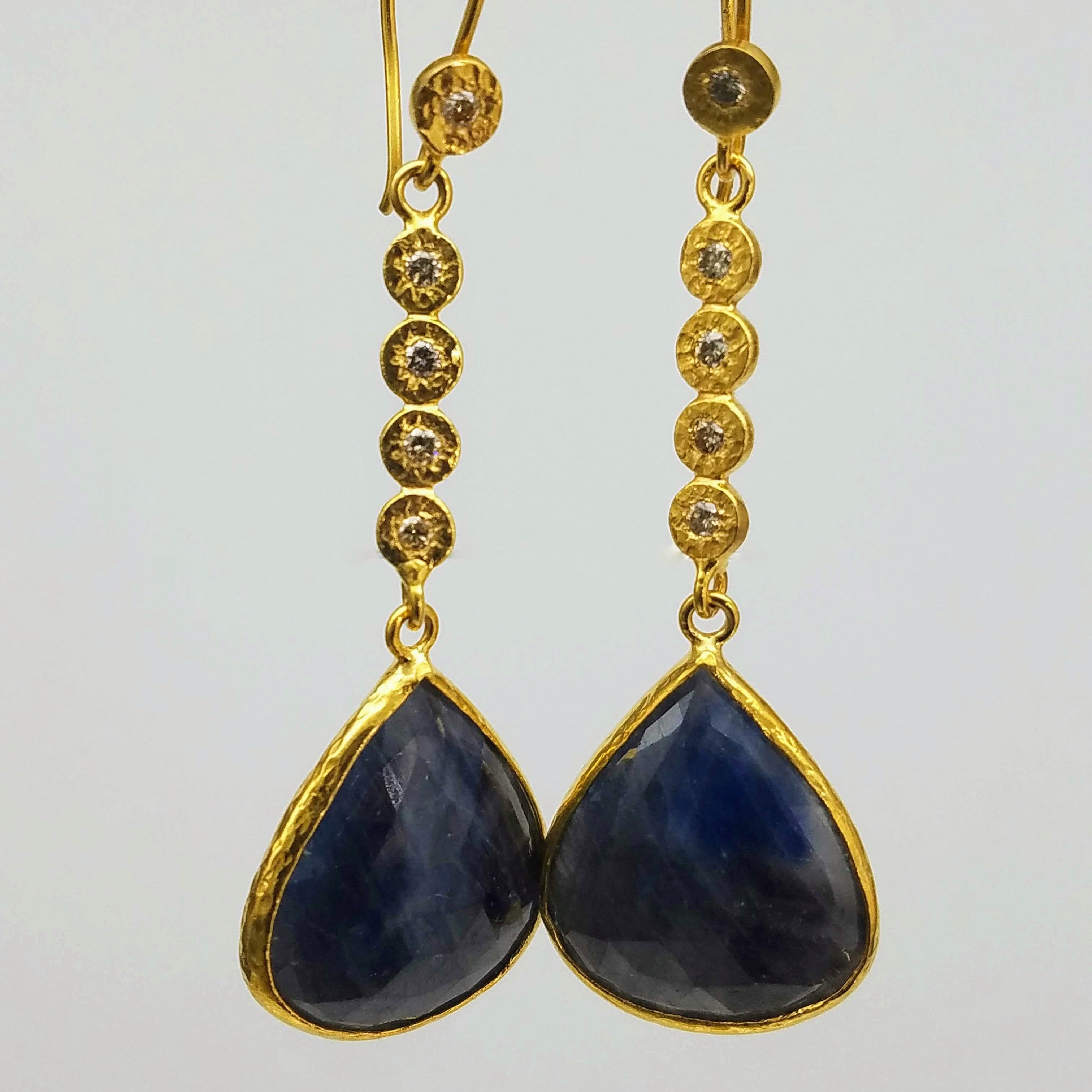 DIAMOND SAPPHIRE EARRINGS SONIA TONKIN