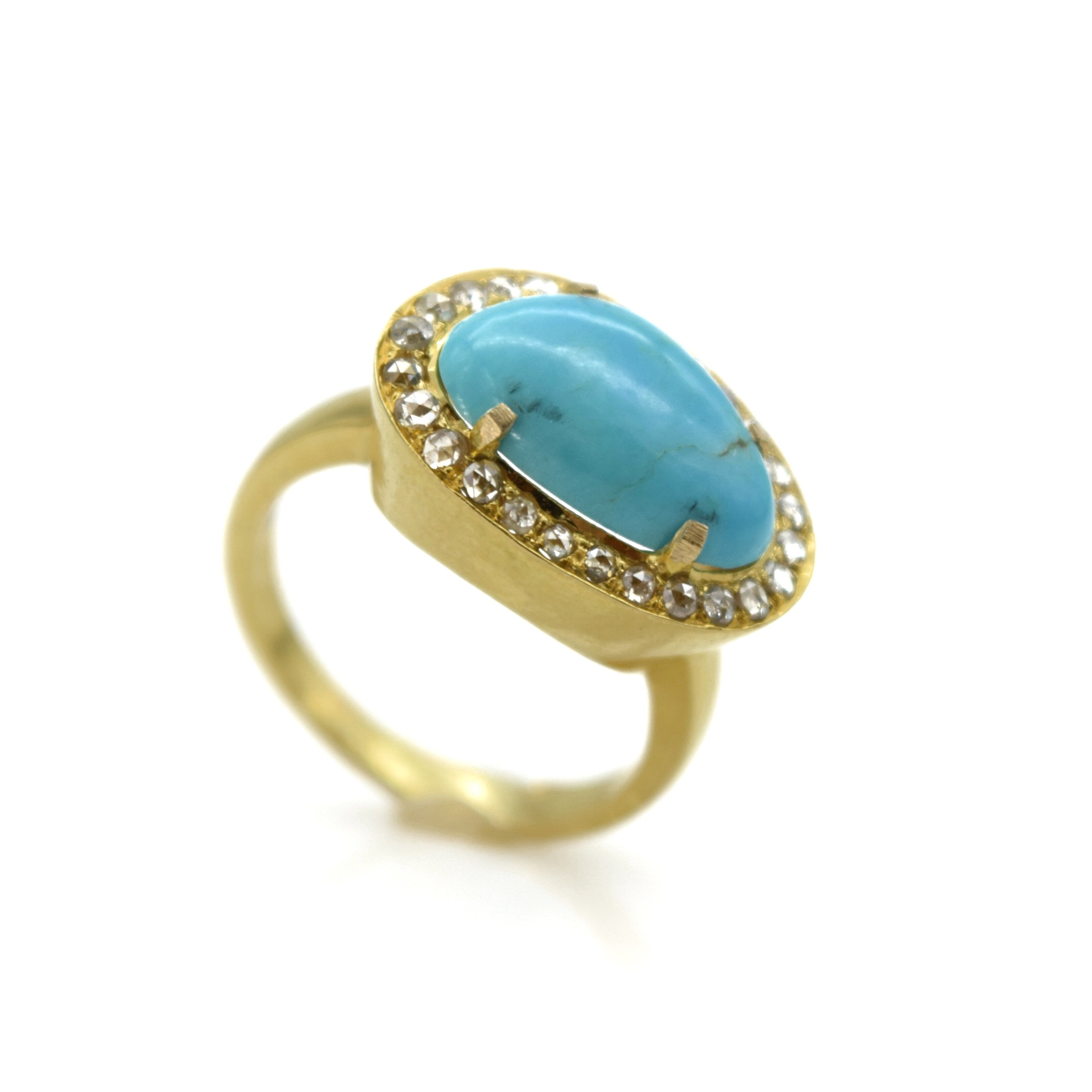 PAVE DIAMONDS TURQUOISE RING Sonia Tonkin Jewelry Pave diamonds turquoise ring sonia tonkin jewelry